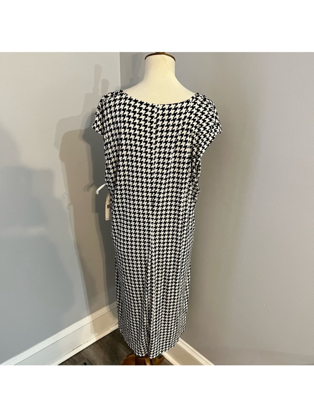 Lauren Ralph Lauren Black & White Houndstooth Midi Dress Size 3X - Picture 4 of 5